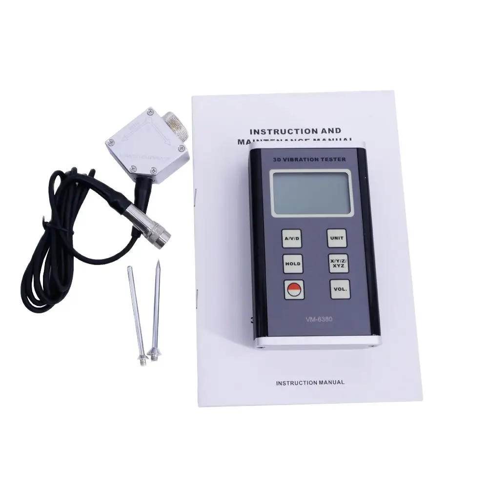 VM-6380 Digital Vibration Tester 3D VM6380 3-Axis Piezoelectric Vibrometer