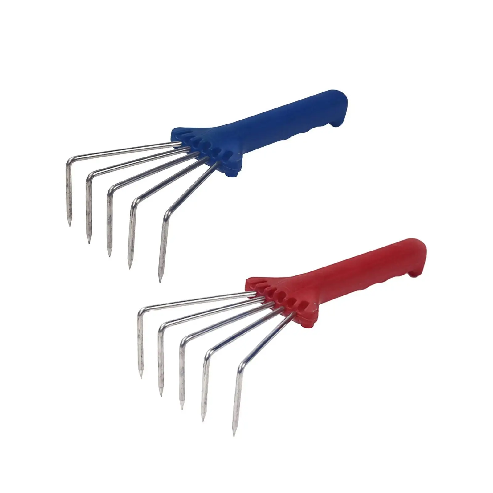 Garden Rake Hand Rake Small Portable Handheld Compact Gardening Tool Soil Tiller for Beach Planting Weeding Digging Gardener