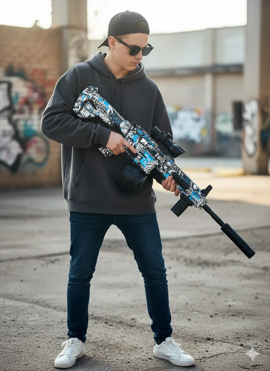 진동 피드백 기능이 있는 M416 자동 젤 블라스터, 400 FPS 전동 젤 볼 블라스터 라이플, 성인 및 청소년을 위한 사실적인 반동 EBB