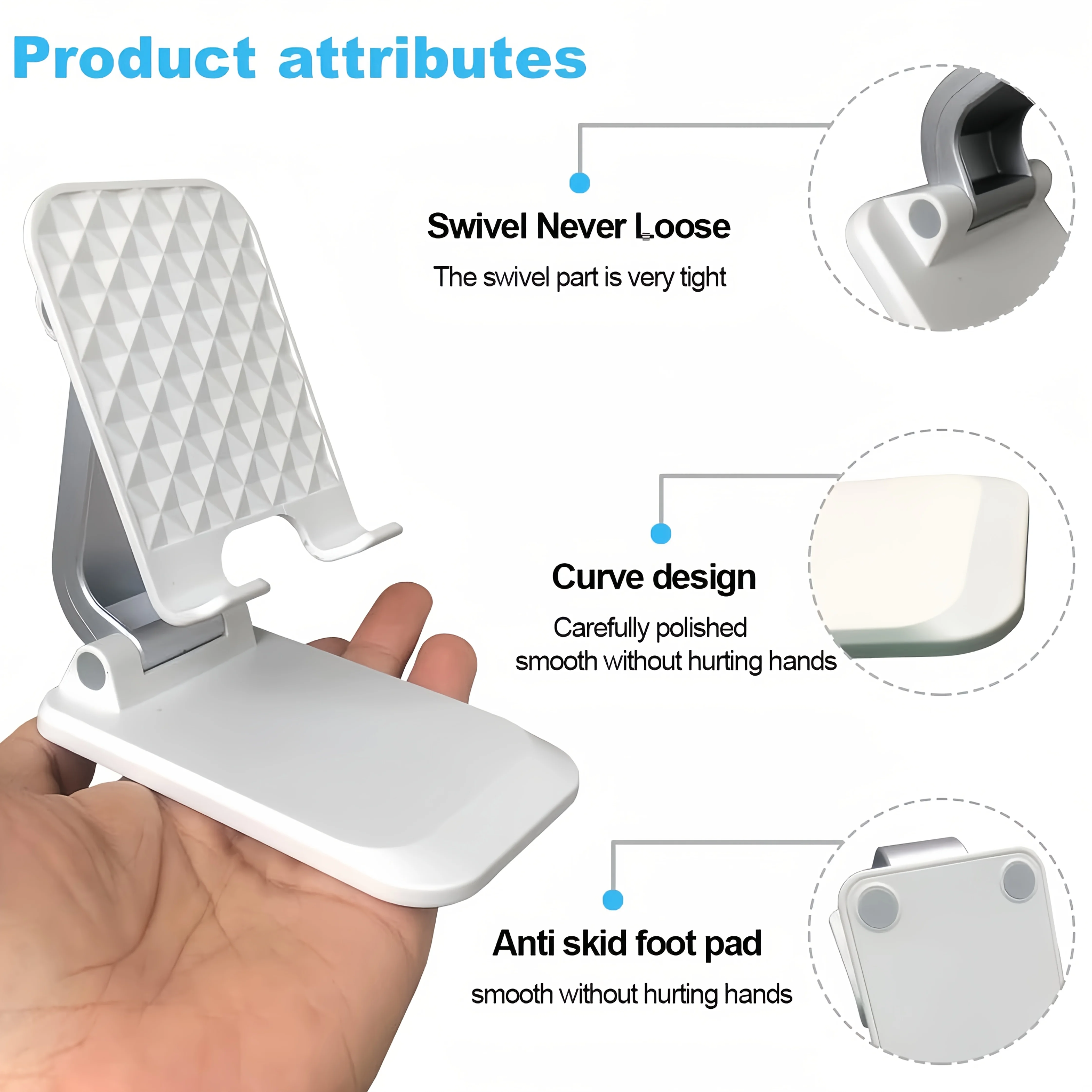 

Foldable Cell Phone Stand for Desk,Fully Adjustable Phone Holder,Portable Mobile Stand,Office Accessories,for All Smartphones