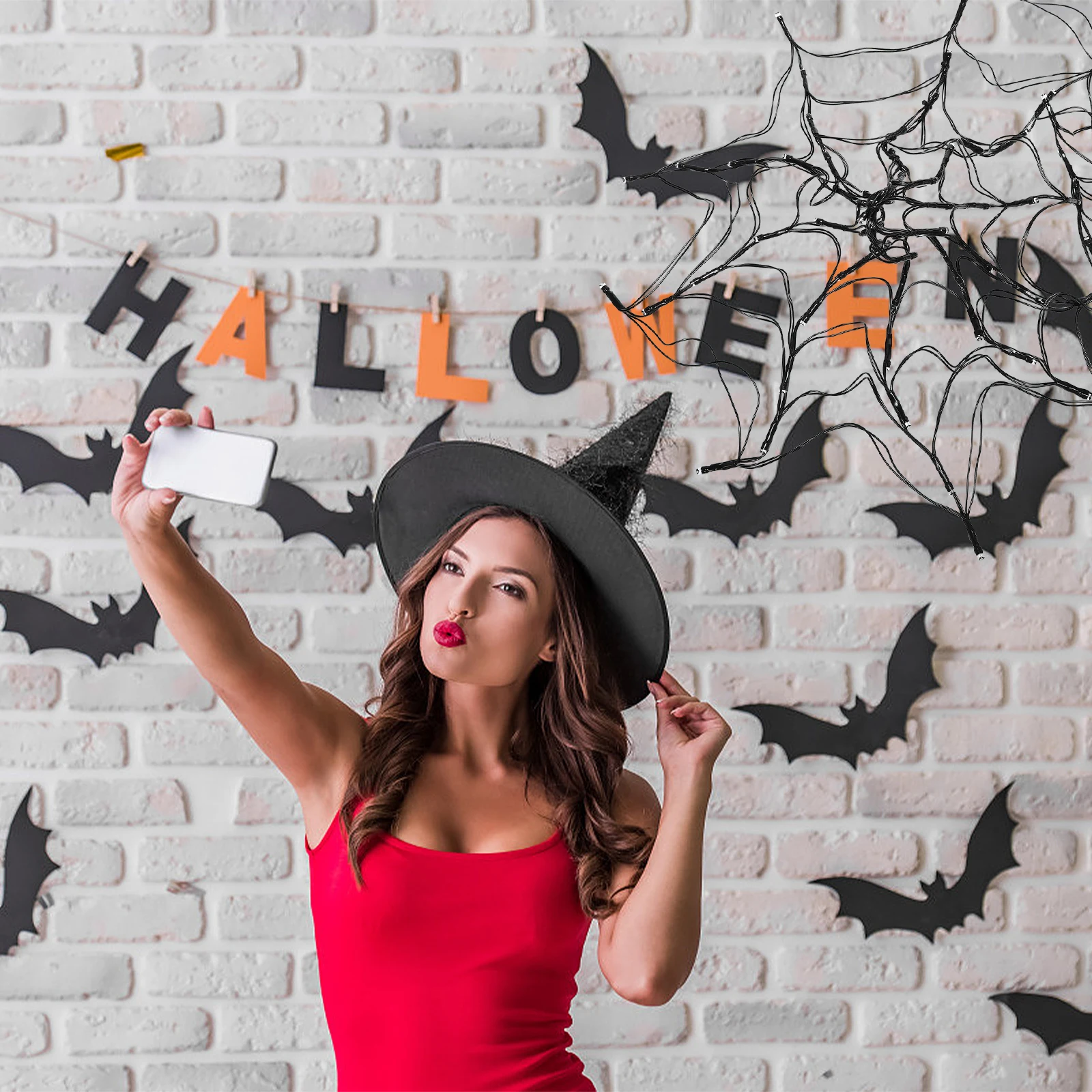 

Spider Halloween Decor Indoor Party Lamp Scary Style Spider Decorations Haunted House Prop Festive DIY