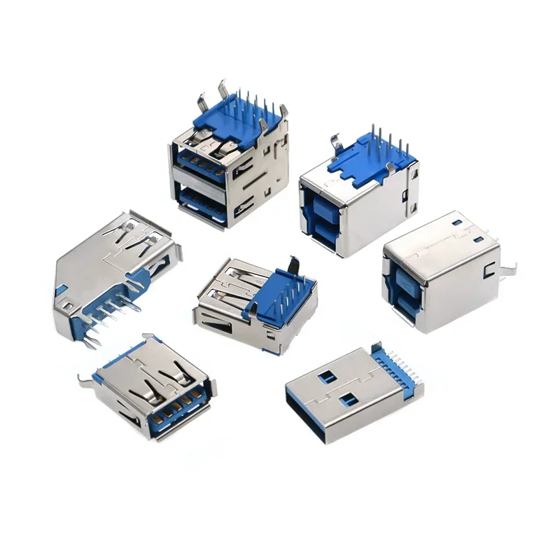 5pcs Usb 3.0 Connector Male / Female Socket High Speed Data Transmission Usb3.0 Jack For Laptop U Disk Printer
