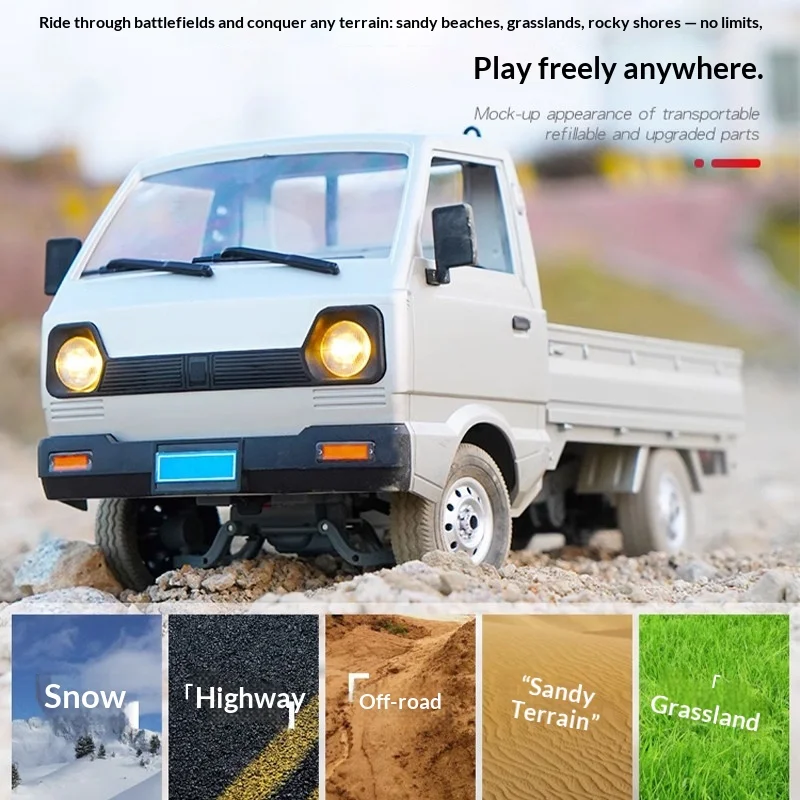 Wpl D12 Rc Truck 1:10 Scale High Speed Drift Off Road Remote Control Car Model 260 Motor Loadable Cargo Hobby Vehicle