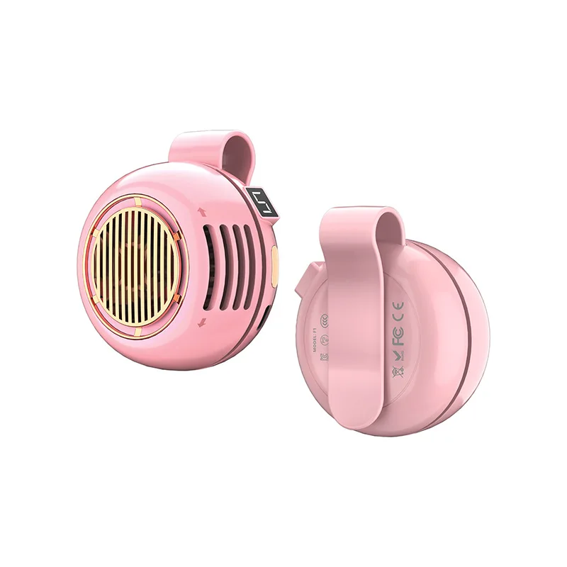 2026 5-speed Mini Fan Portable Silent Bladeless Electric Fan Mini Clip On Waist Fans Summer Outdoor Gym Cooling Rechargeable Fan