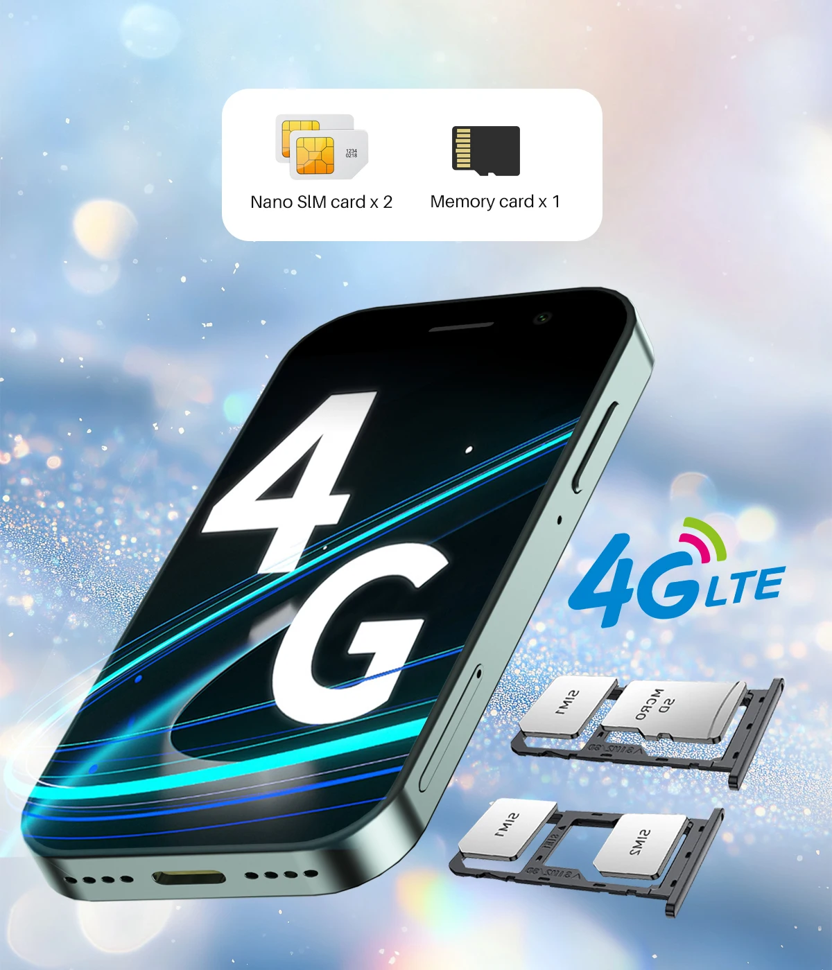 SERVO 4G Mini Smartphone 3.0" Display Dual SIM 2GB+16GB Android OS GPS Small Mobile Phone 2000mAh Battery Dual Camera