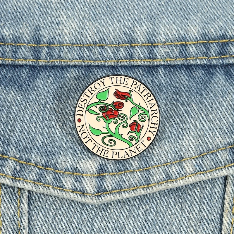 Destroy The Patriarchy Not The Planet Enamel Pins Femenist Brooch Cartoon Lapel Badge Jewelry Accessory Gifts For Friends