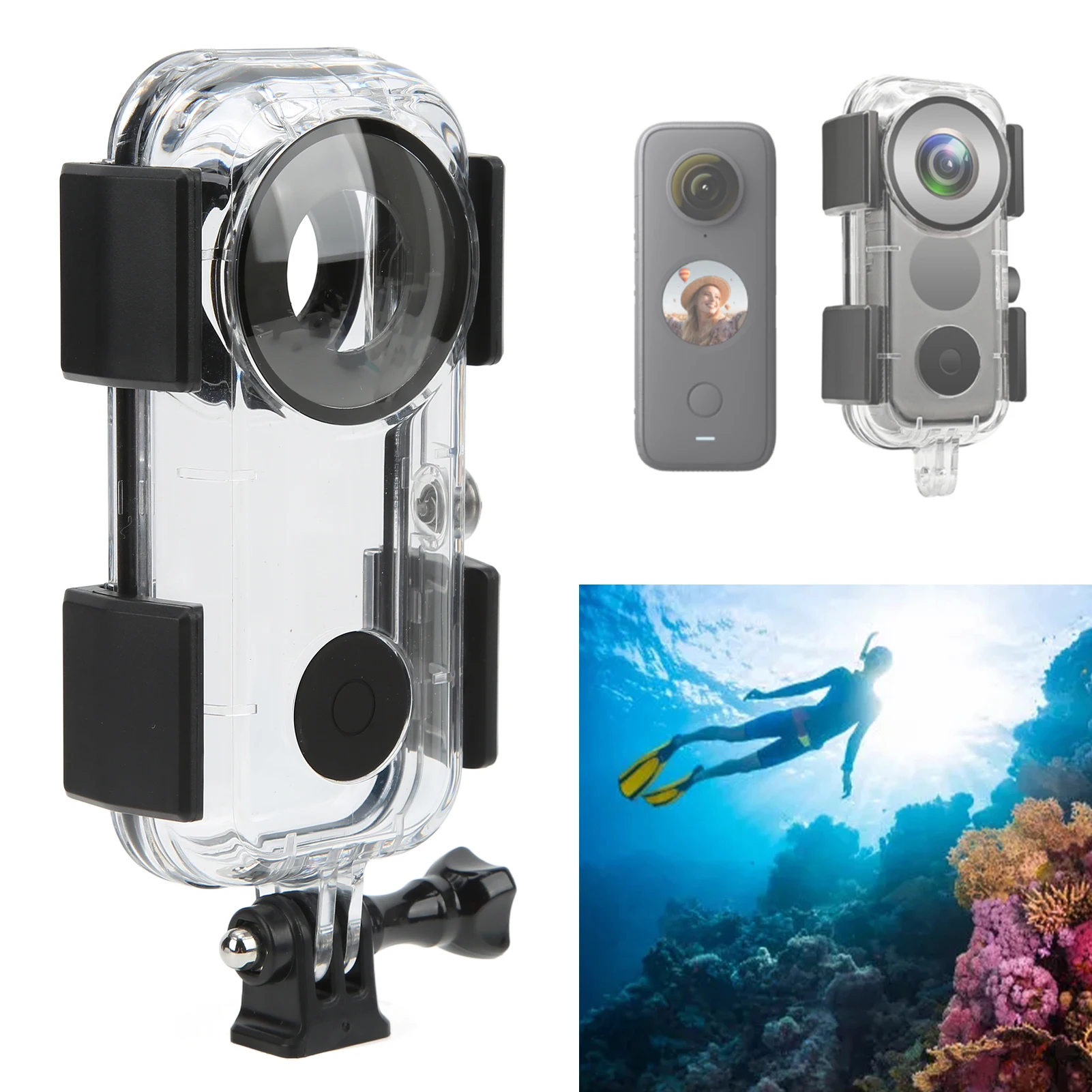 Waterproof Housing Case 40m/131ft Waterproof Housing Case for Insta360 ONE X2 Camera Protective Underwater Dive Housing Shell