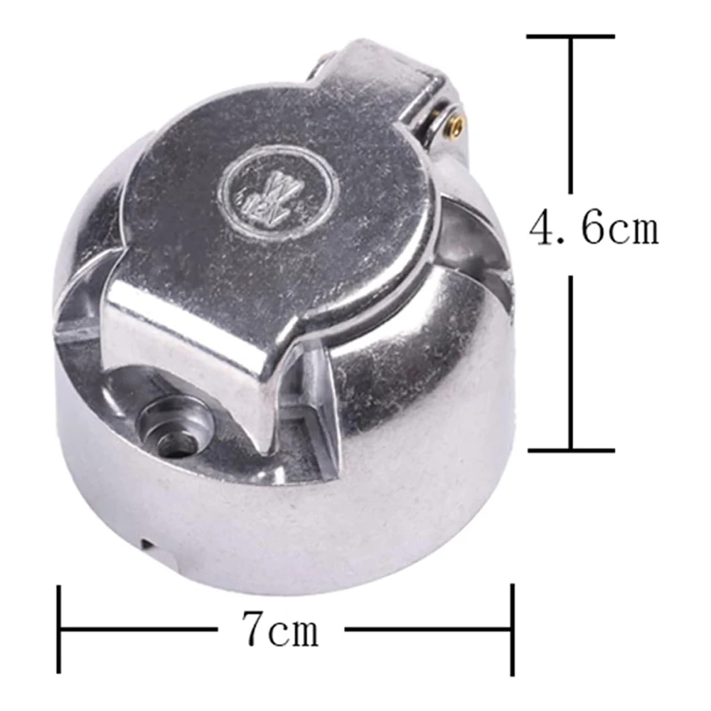 AOHEWEI 7 Pin Towbar Trailer Socket Metal Aluminium Alloy Towing 12V Round Adapter Car Lights Connectors for Boats Truck Caravan