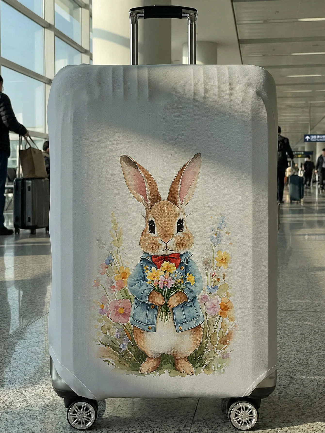

Hug Flower Rabbit Luggage Protective Cover, suitable for 18-32 inch luggage covers, luggage handle gloves, travel accessories