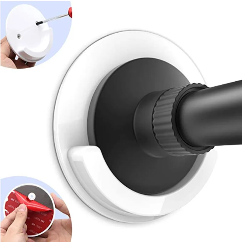 2/4pcs Pole Hanging Bracket Holder Door Curtain Shower Curtain Pole Anti Slip Adhesive Hook Anti Falling Circular Rodshaped Pole