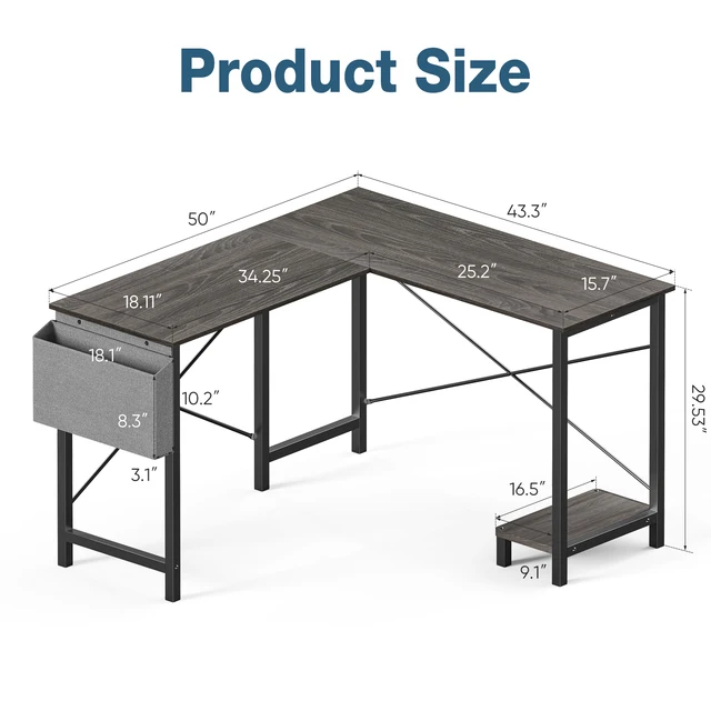 JHK Gaming Corner 50 Inch Office Writing PC Wooden Table with CPU Storage Shelf & Side Bag for Home Office Bedroom Small Space 5 JHK Gaming Corner 50 Inch Office Writing PC Wooden Table with CPU Storage Shelf & Side Bag for Home Office Bedroom Small Space 5