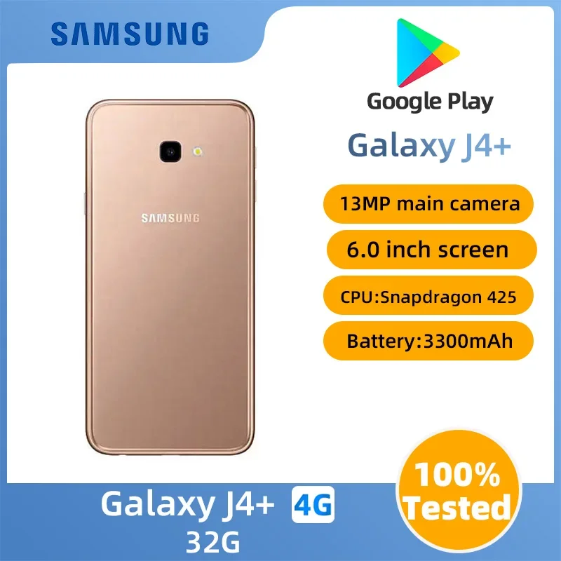 Samsung Galaxy J4+ 4g Smartphone Snapdragon 425 32GB 6.0-inches Screen 13MP Camera Android Original Used Phone