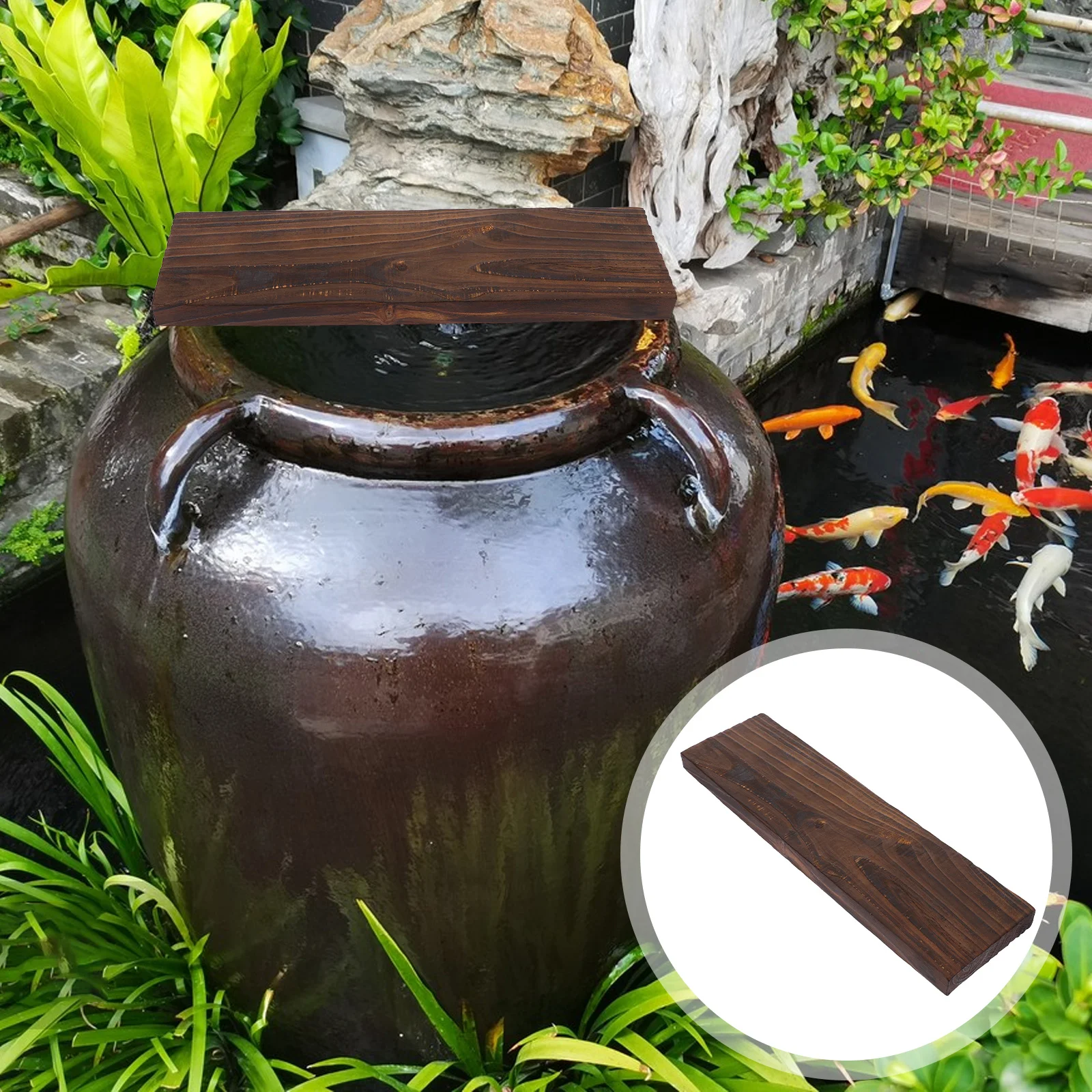 

1pcs Carbonized Wood Board Fish Tank Decor Natural Aquarium Landscape Prop Underwater Craft For Pond Tank Decoration