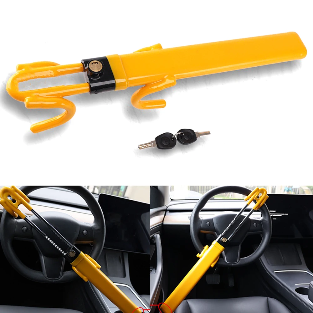 Steering Wheel Lock Car Anti Theft Heavy Duty Wheel Lock Security Lock Car Wheel Lock Anti Theft Theft Prevention Car Lock Sturd