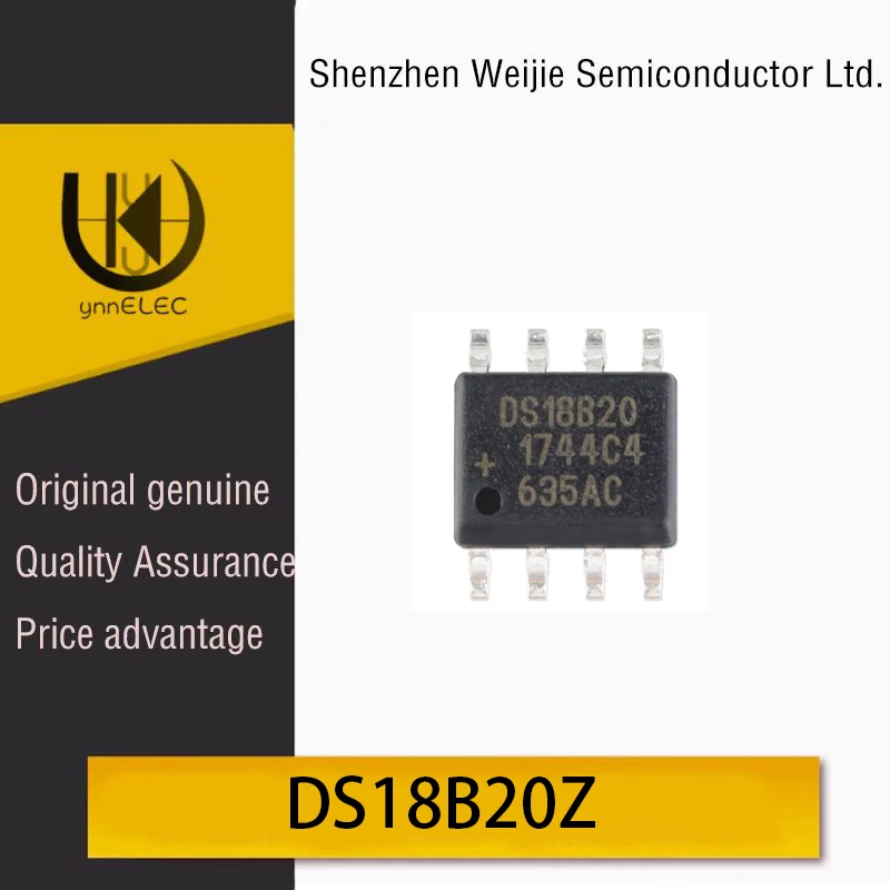 Genuine OEM SMD DS18B20Z+T&R Chip in SOIC8 Package Programmable Digital Thermometer Chip Silk Screen