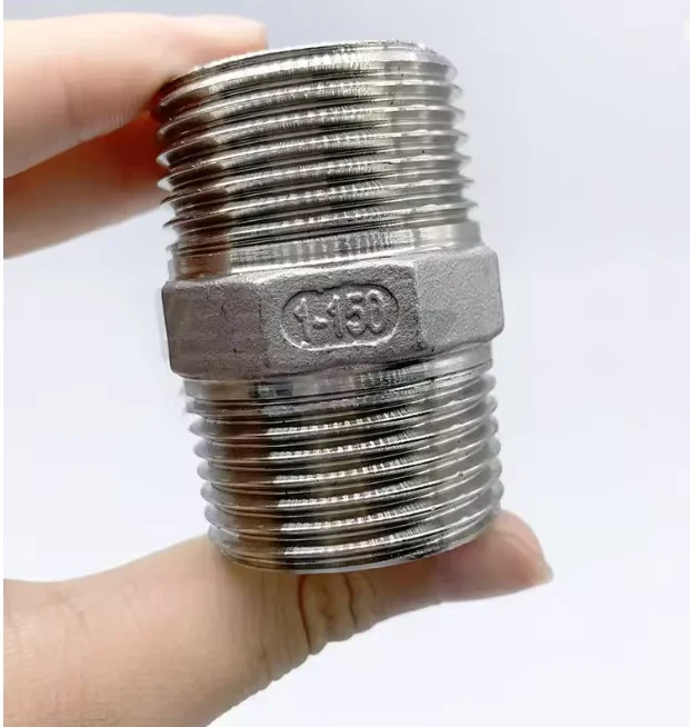 خيط خارجي من الفولاذ المقاوم للصدأ برأس مزدوج وصلة مستقيمة سريعة، وصلة خيط خارجية سداسية، وصلة من الفولاذ المقاوم للصدأ 304 #3