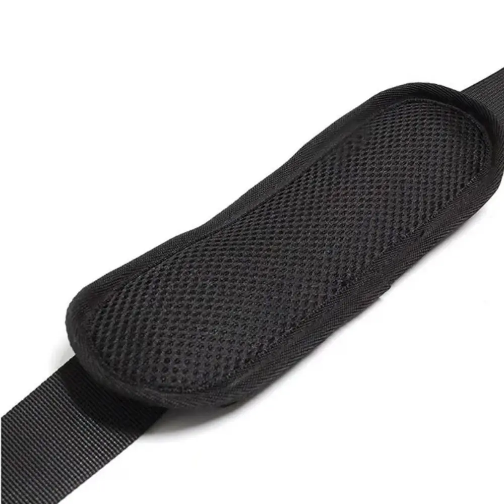 Coussin de sangle d'épaule en toile noire, 1 pièce, antidérapant, respirant, sangle de décompression, tapis détachable pour pochette d'ordinateur