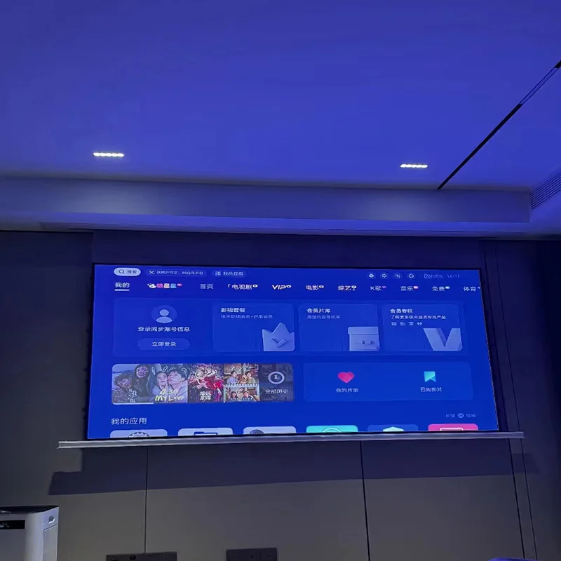 100 inch standaardworp projectorscherm met vast aluminium frame 16: 9 CLR ALR projectieschermen