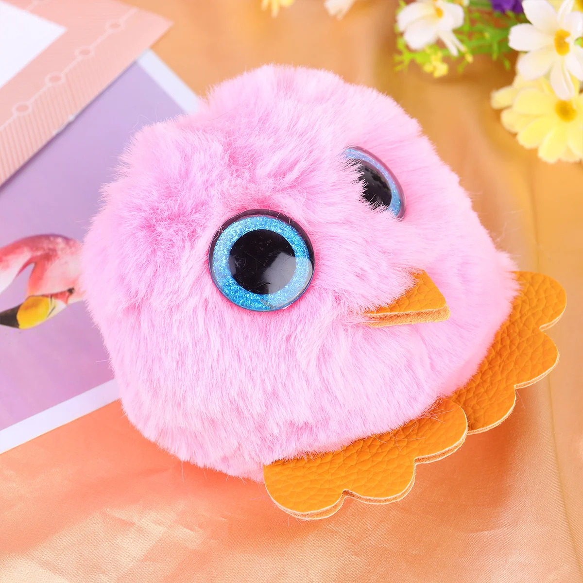 

Keychain Pink Creative Key Holder Unique Key Owl Hairball Keychains Ring For Women Girls Graduation Gift Exquisite Pendant