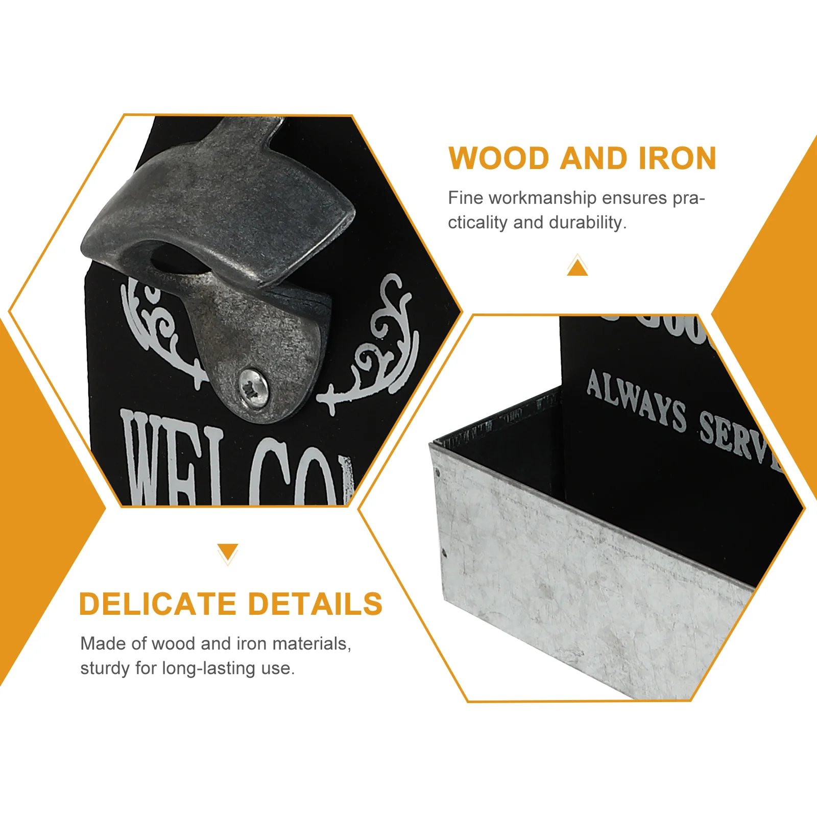 

Hanging Bottle Opener Wall Mounted Wooden Beer Opener Abrasion Resistance Practical Home Kitchen Bar Party Gift