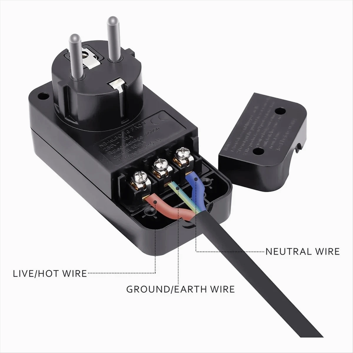 

AE-FI Circuit Breaker Personal Protection Plug Replacement Plug 10mA Residual Current Circuit Breaker 16Amp EU Plug XT