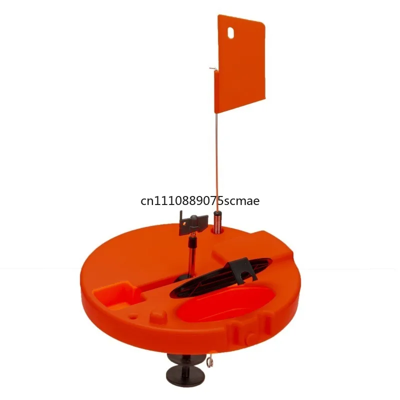 Outdoor Winter Ice Fishing Automatic Flag, Orange Red Floating Freeze-Proof Fixed Ice Fishing Platform Winter Fishing Gear