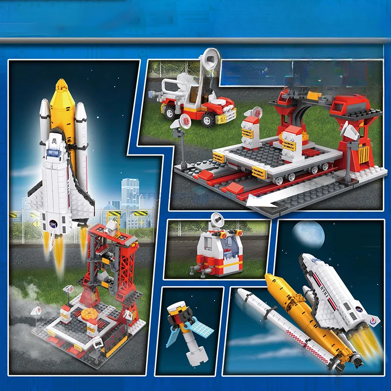 Shuttle Launch Center System Model Building Blocks MOC 1223 Space Launch Vehicles Bricks Educational Aviation Toy Kids Boys Gift