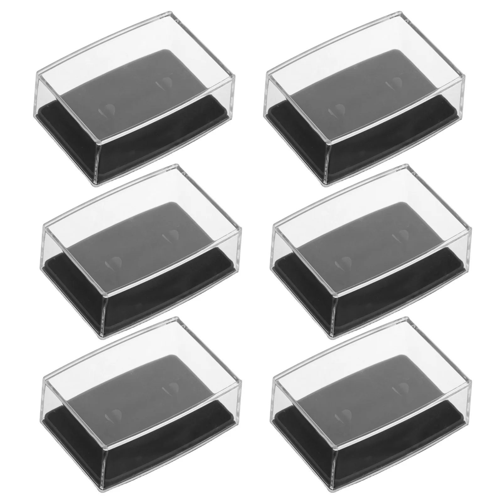 

6Pcs Transparent Cufflinks Box Gentleman Style Jewelry Display Case Keepsake Gift Box for Ring Pin Badge Collection Organizer