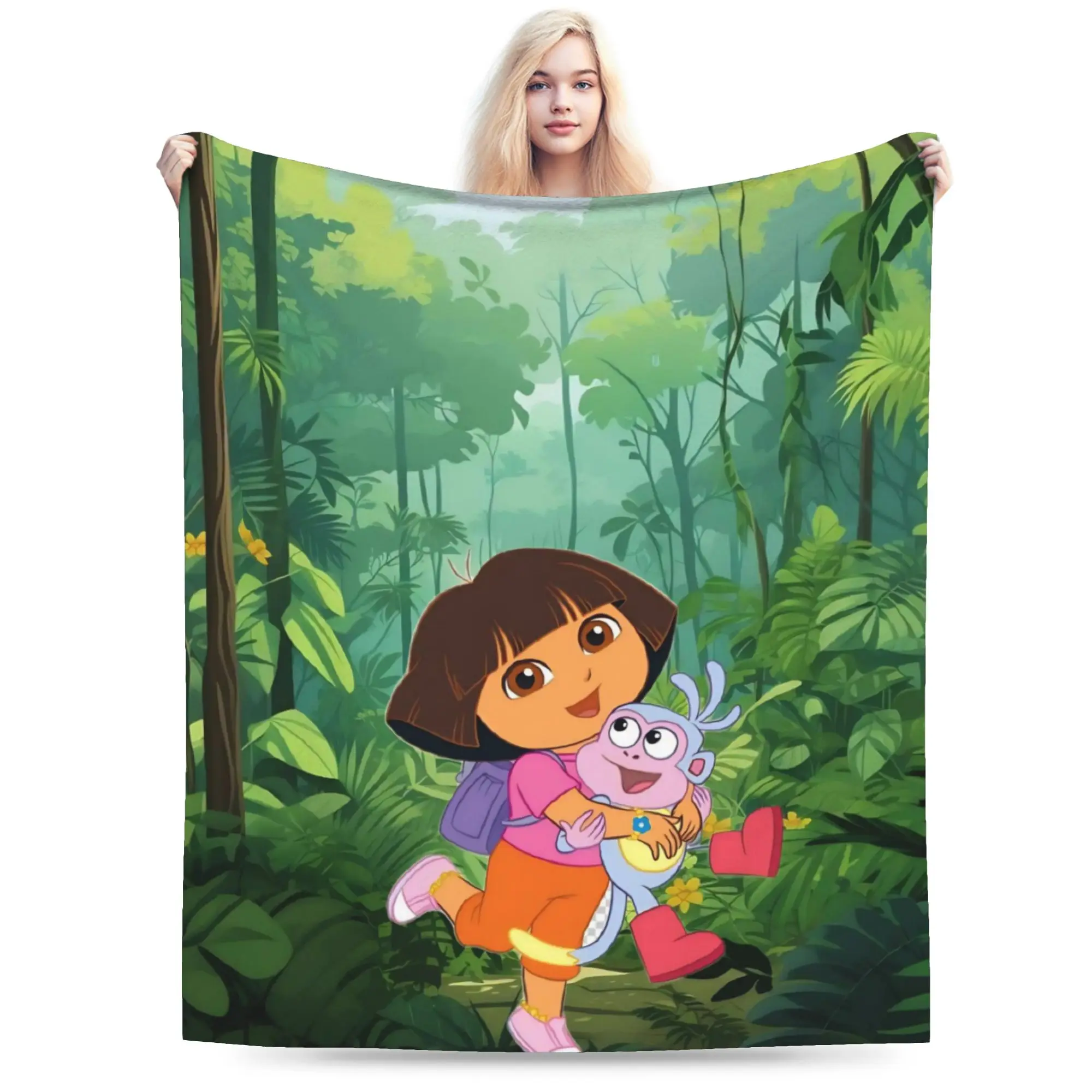 D-Doras The Explorers Throw Blanket for Couch  Soft Cozy Plush Blanket 50x60 Inches Multi-size Bedspreads for All Seasons