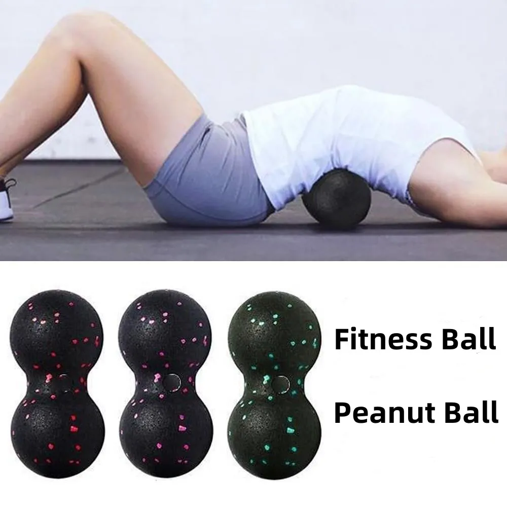 Peanut Fitness Massage Ball Yoga Roller Double Lacrosse Mobility Ball for Myofascial Physical Therapy Deep Tissue Massage