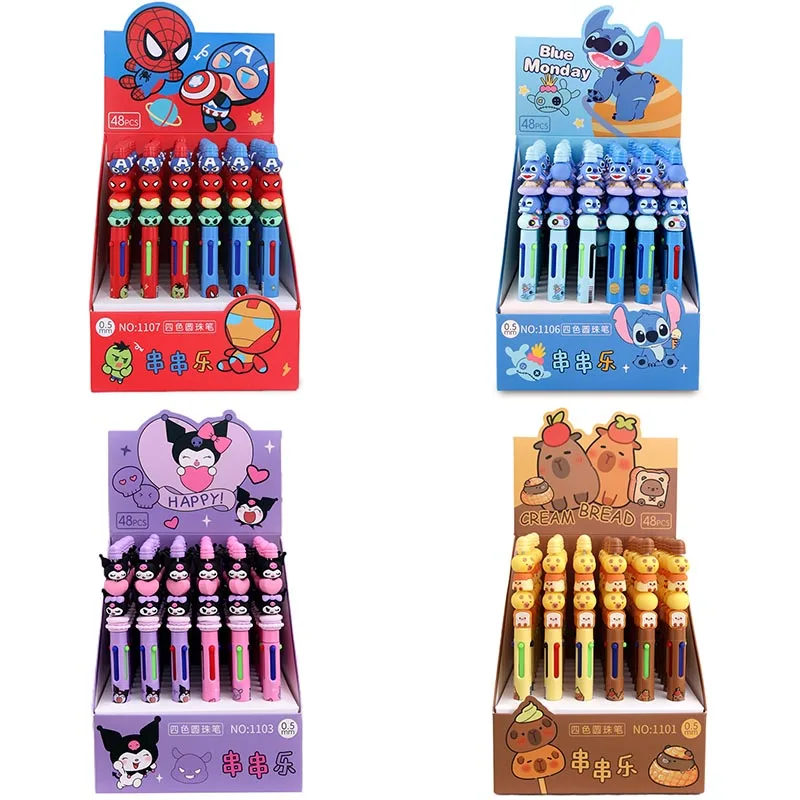 36pcs/lot Disney Hero Series Gel Pen For Writing Cute 4 Colors Stitch DIY Ball Pen School Office Supplies Kawaii Stationery Gift