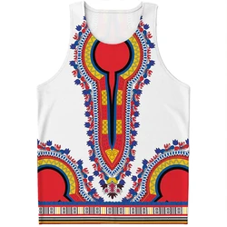 African Dashiki Graphic Tank Top For Men Fashion Vintage 3D Printed Sleeveless T Shirt Summer Trend Streetwear Oversized Vest