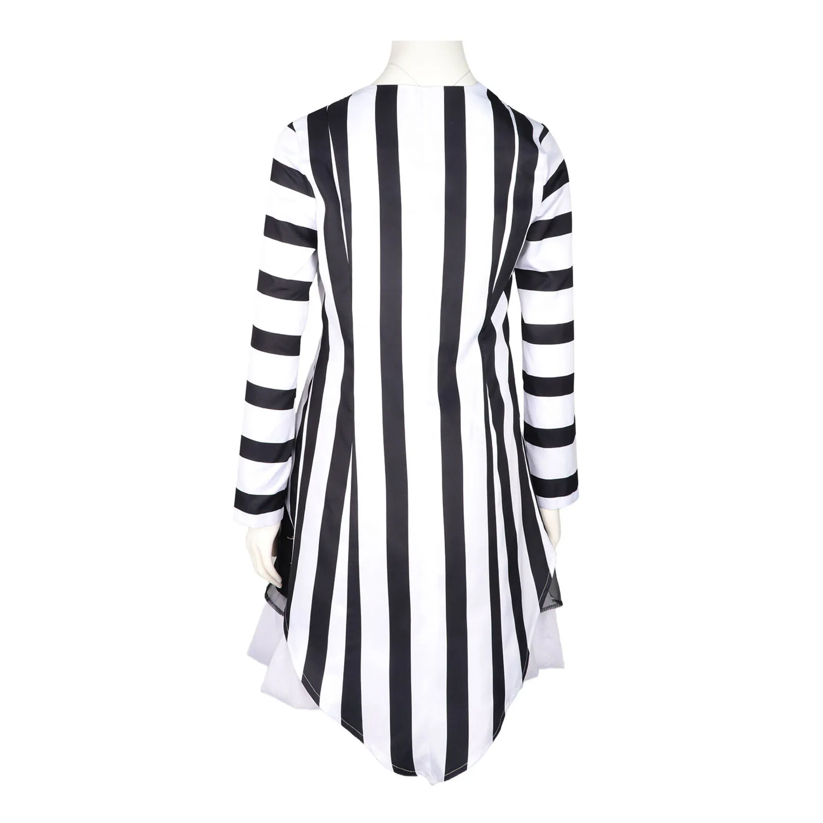 خنفساء تأثيري حلي المرأة فستان أبيض وأسود مخطط زي هالوين الزي