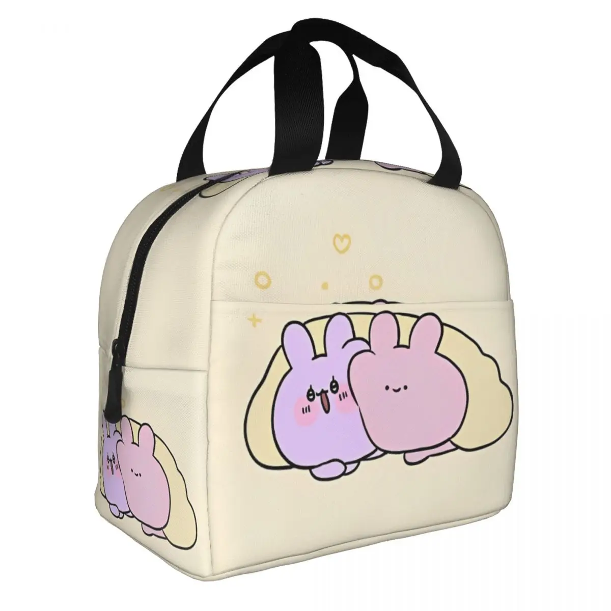 Asamimichaan Asleep Cartoon Insulated Lunch Bags Large Cute Asamimi Thermal Bag Tote Lunch Box School Picnic Food Storage Bags