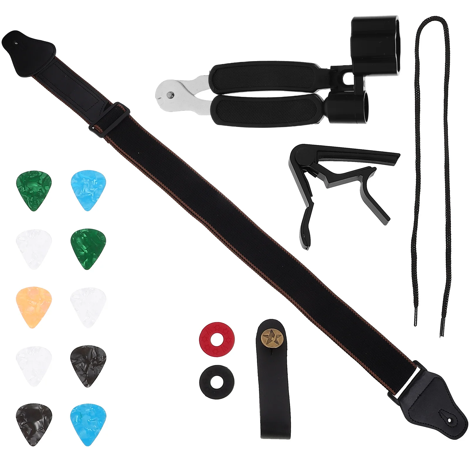 Gitaaraccessoires Kit Verstelbare riem Capo Picks Comfortabel Duurzaam voor bas-elektrische instrumenten Gitaarkit