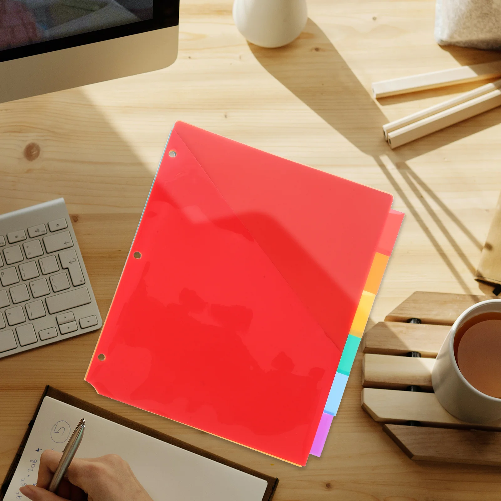 

6pcs Colored Plastic Index Dividers For 3 Ring Binder A4 Page Protectors With Pockets Tabbed Dividers For School Office