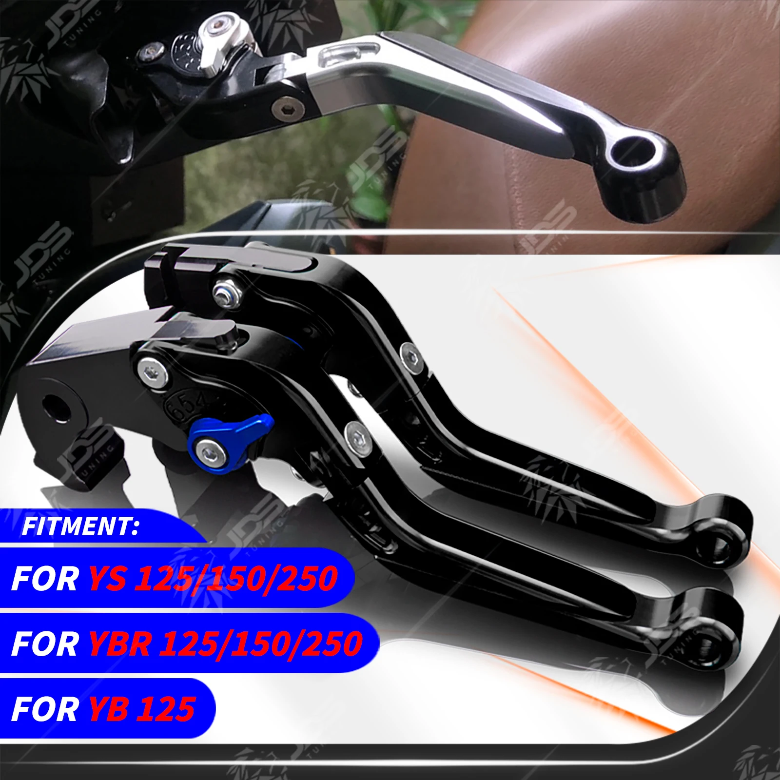 JDSTUNING For Yamaha YS 125/150/250/YBR 125/150/250/YB125 Clutch Lever Brake Lever Adjustable Folding Handle Levers Accessories