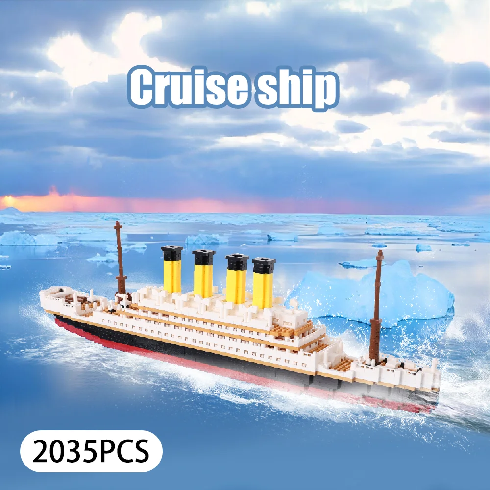Zestaw klocków konstrukcyjnych Titanic gigantyczny chłopiec dziewczynka puzzle model statku wycieczkowego