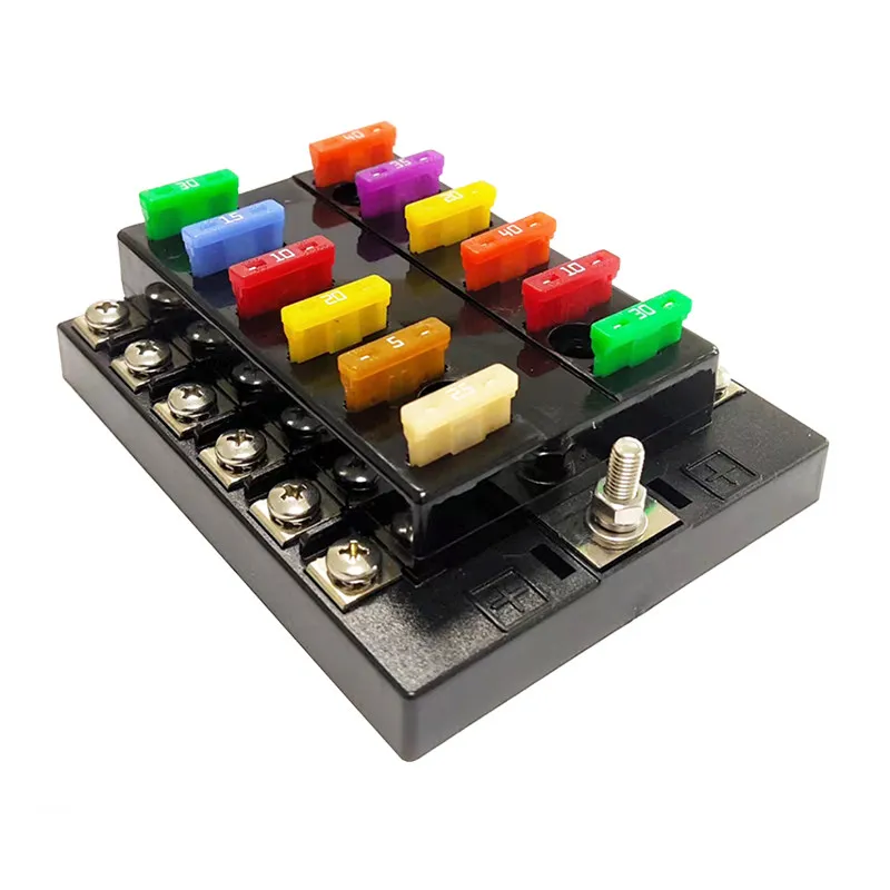 Car 12-way fuse box, seat RV modified bed car insurance piece Car circuit protection Power splitter