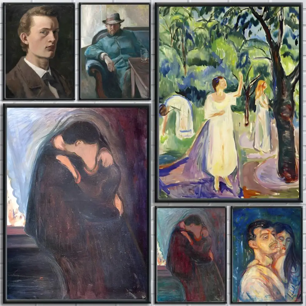 The Painter Of The Modern Soul Edvard Munch-M Poster Painting Prints Wall Art Picture Film Room Home Bar Cafe Decor Home  Mural