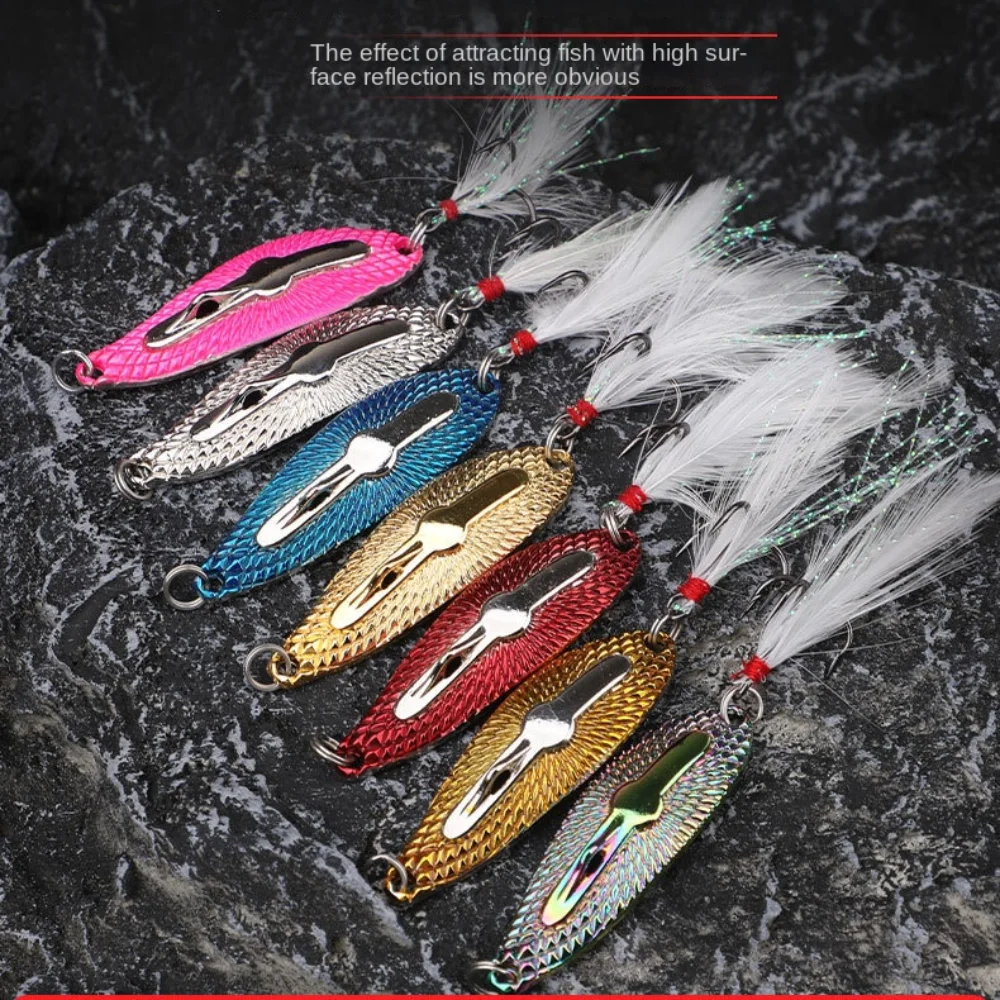 5g 10.5g Fishing leech Spinner Spoon Bait Gold Silver Fishing Spoon Hard Bait Sequin Noise Paillette Metal Baits Pesca