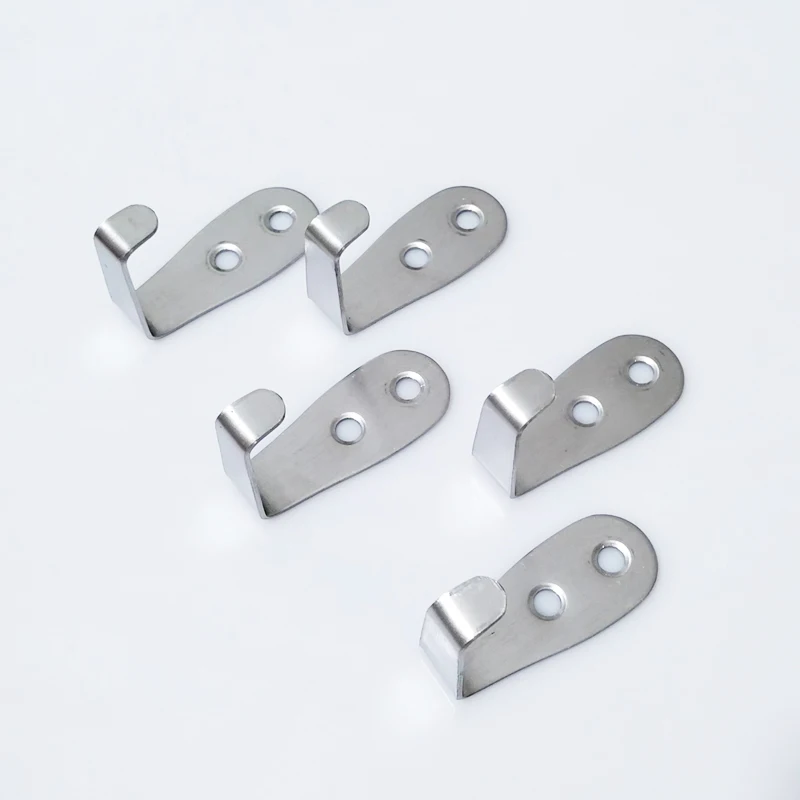 Public MDF Board Accessories Stainless Steel 304 Hook Toilet Cubicle Partition Panel Bag Hanger Door Coat Hooks