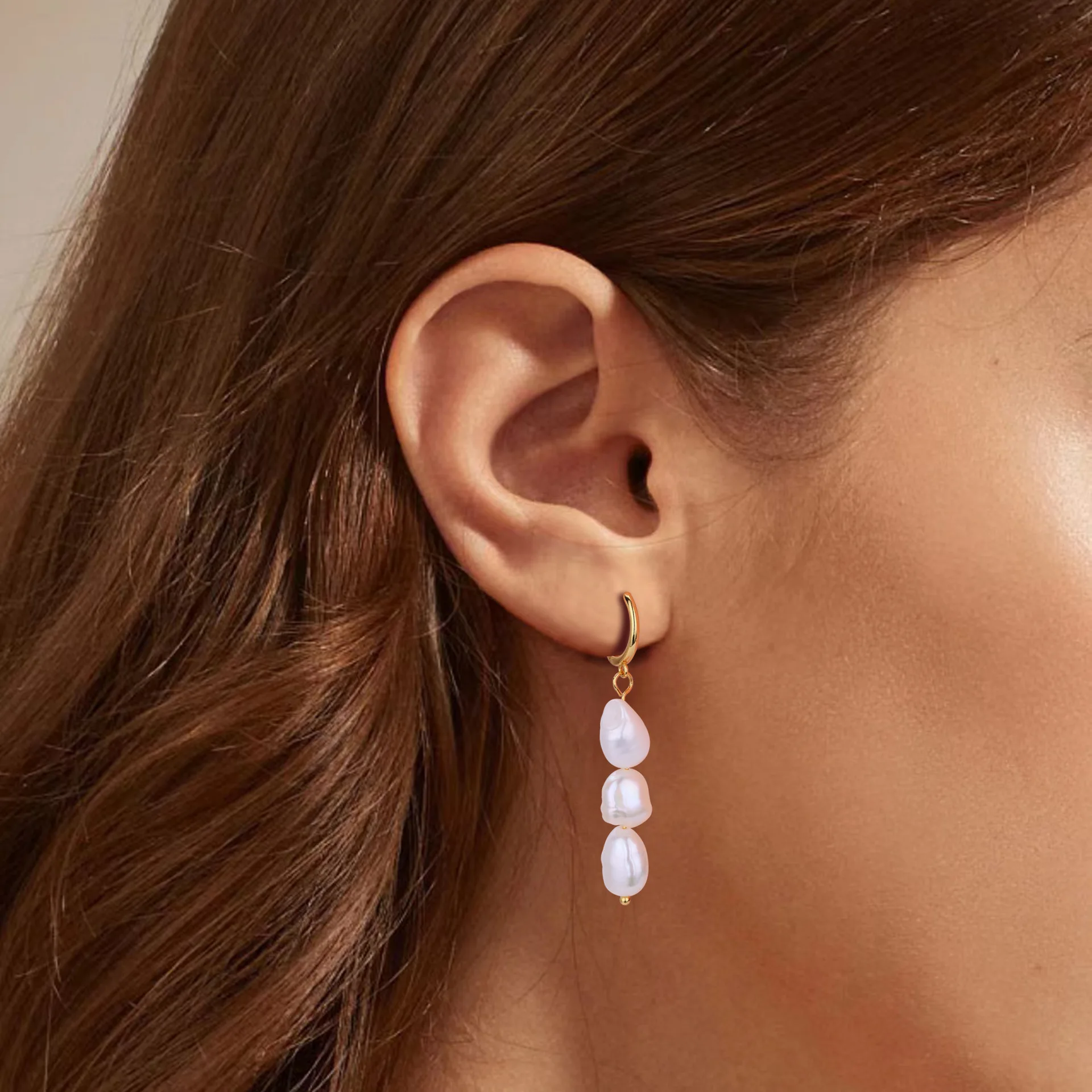 F.I.N.S Baroque Natural Freshwater Pearl S925 Silver Long Drop Earrings For Women Elegant French Handmade Wedding Bridal Jewelry