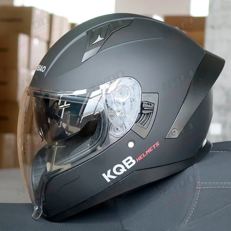 High Quality KUQIBAO Motorcycle Helmet Dual Lens Four Season Men's and Women's Mask Helmet Outdoor Cycling Equipment