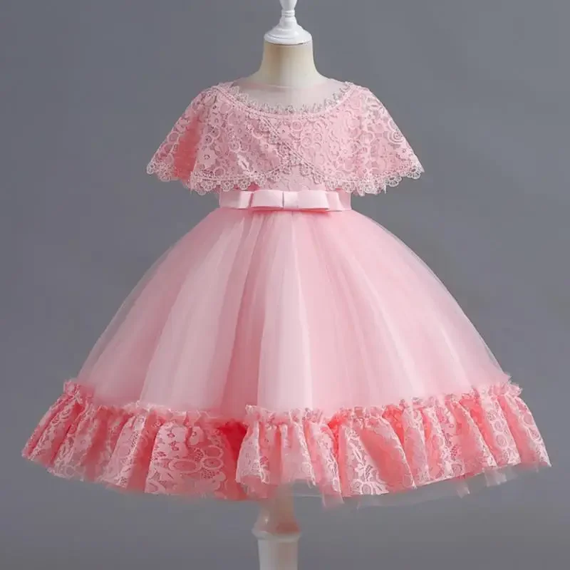 

Summer New Children's Dress Mesh Lace Princess Dress Wedding Flower Children Piano Competition Performance Dress