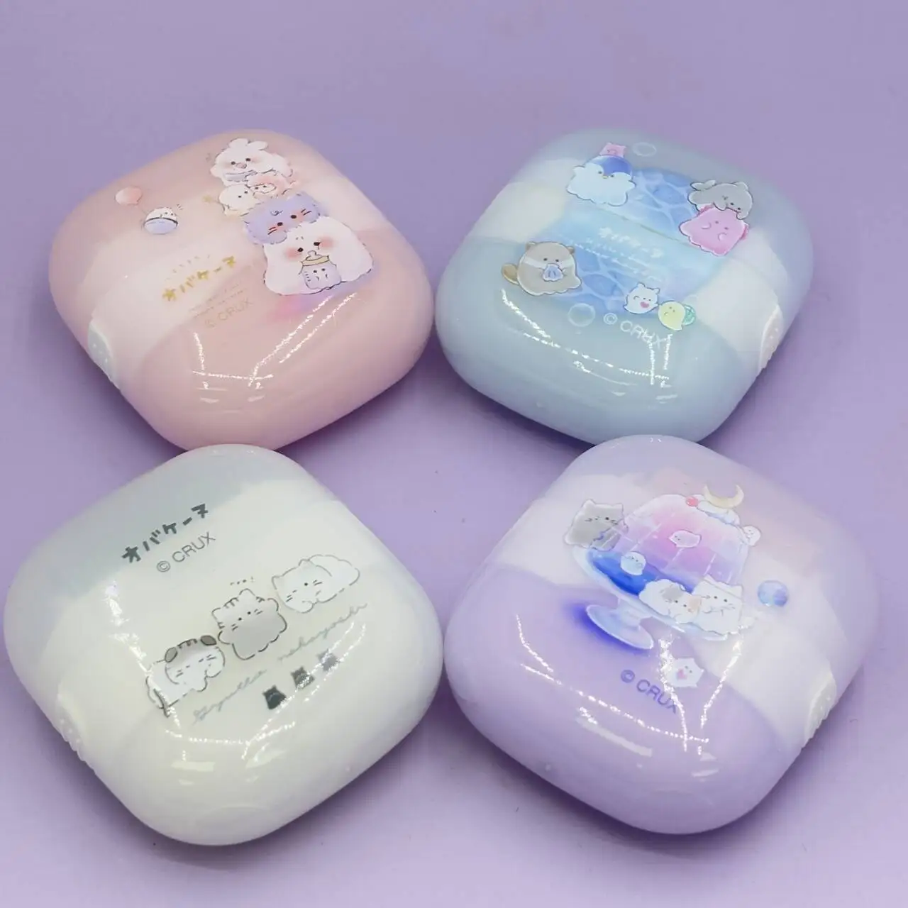 Cartoon Erasers Headphone Styling Roller Eraser Cute Penguin Cat Shell Writing Correction Stationery School Student Supplies
