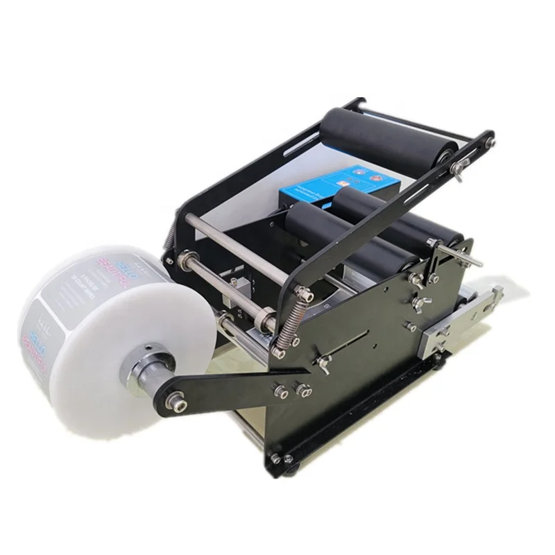 YL-100S Semi-Automatic Labeling Machine For Round Bottles Hand Press Operated Electric Drive For Metal Glass Paper Packaging
