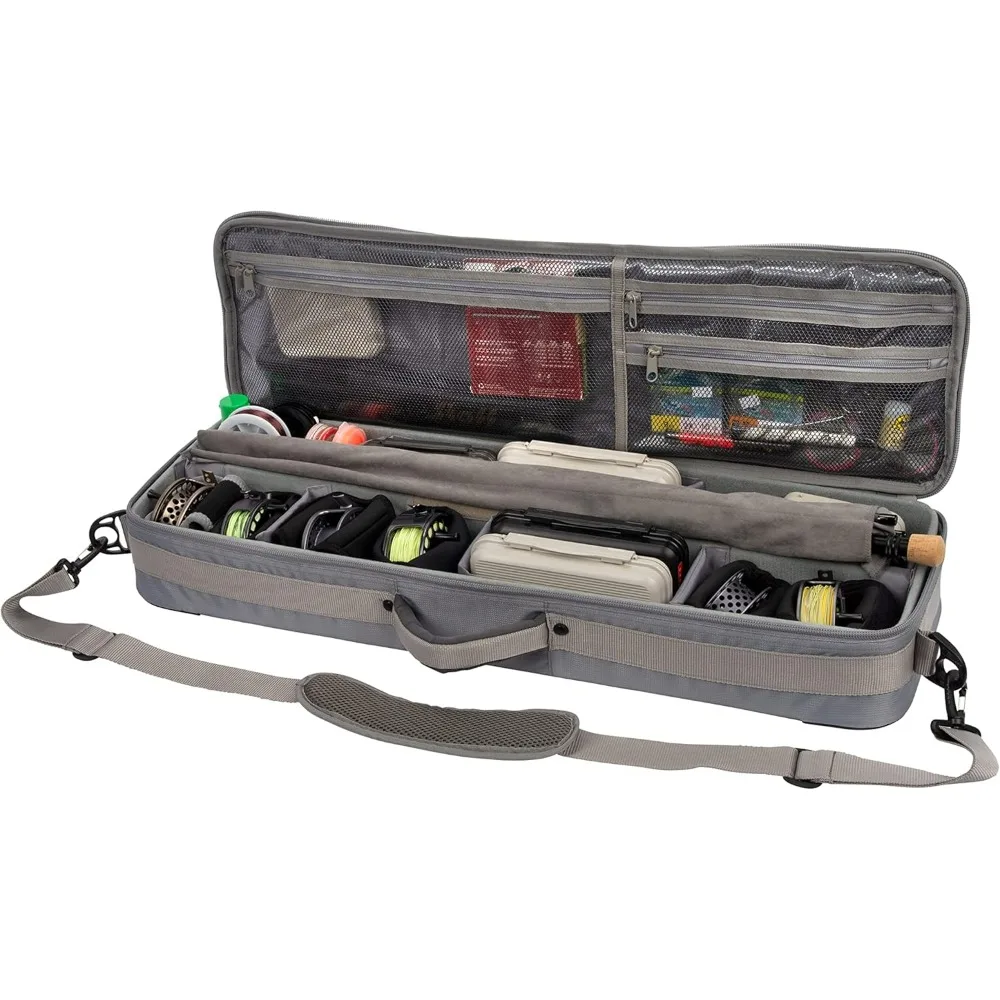 Cottonwood Fly Fishing Rod & Gear Bag Case, Hold up to 4 Fishing Rods, Heavy-Duty Honeycomb Frame, Olive