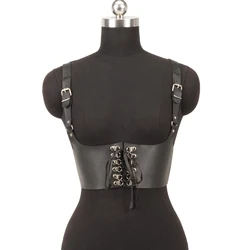 Women Fashion Belt Punk Waist-to-Shoulder Leather Body Harness  Suspenders for Women Decorative Belt Gothic Clothing Accessories