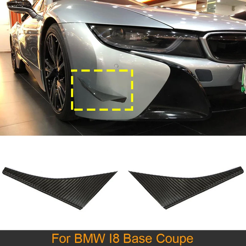 Carbon Fiber Car Front Side Fender Vent Fins Flaps For BMW I8 Base Coupe 2014-2018 Front Bumper Side Vent Splitters Canards Fins